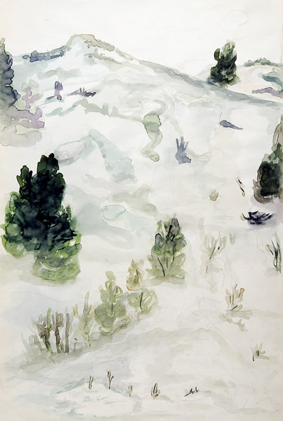 South Dakota Landscape Watercolor Study Painting