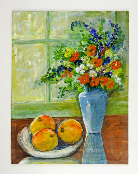 Modernist Still Life With Peaches Painting