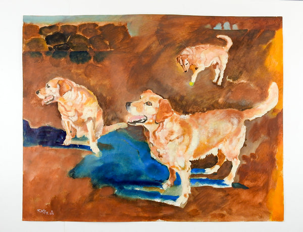 Golden Lab Dog Study  Painting