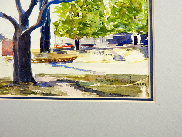 Backyard Landscape Watercolor Painting