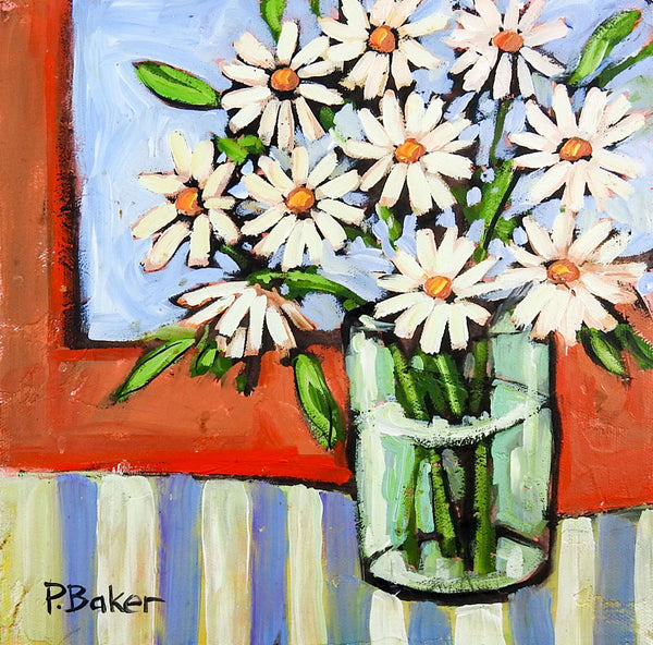 Floral Daisy Still Life Oil Painting by Patty Baker