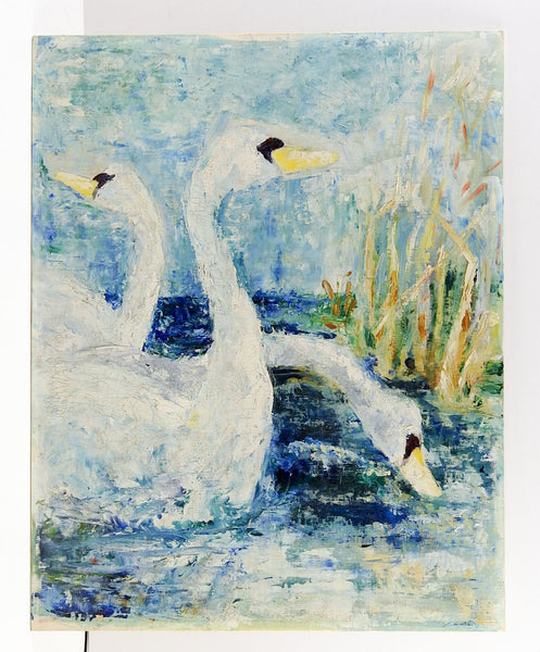 Swans In Blue Painting