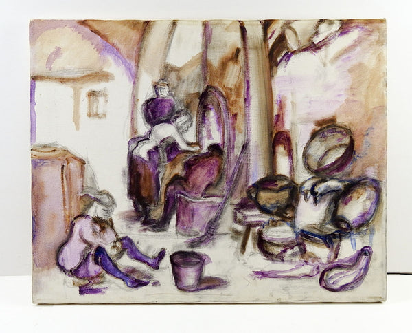 Street Scene In Purple Painting