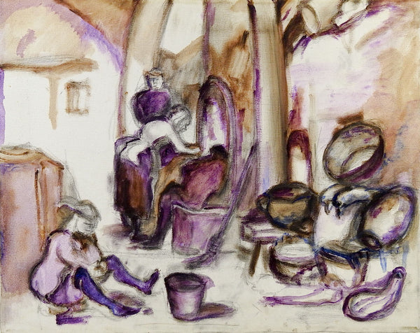 Street Scene In Purple Painting