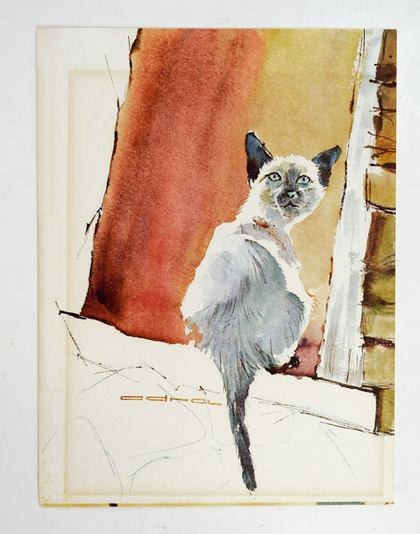 Siamese Cat Print of Watercolor