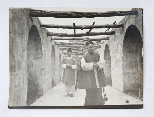Circa 1950's Photograph Spanish Mission Portico Processional