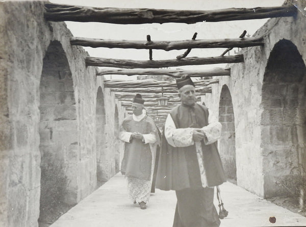 Circa 1950's Photograph Spanish Mission Portico Processional