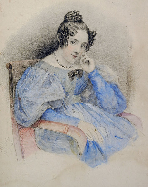 Regency Era Hand Painted Lithograph