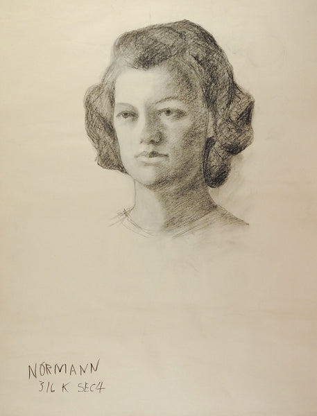 Drawing Female Portrait 1950's