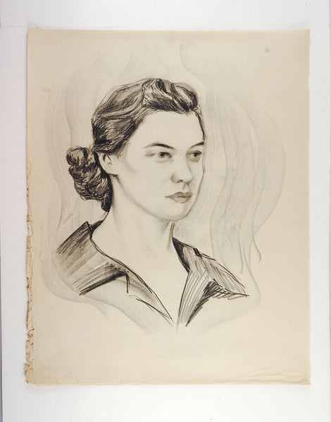 1950's Drawing Female Portrait
