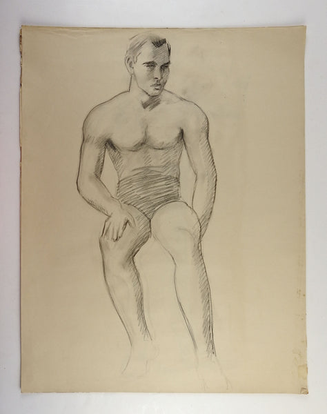 Studio Drawing Male Figure 1950's