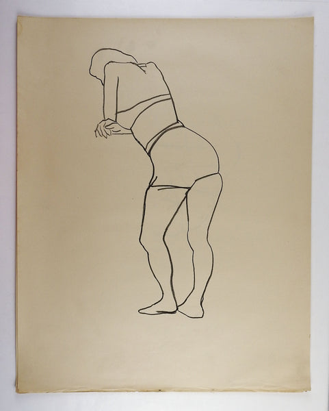 1950's Line Drawing Womans Figure Study