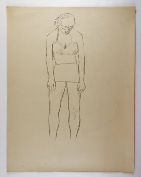 1950's Line Drawing Figure Study