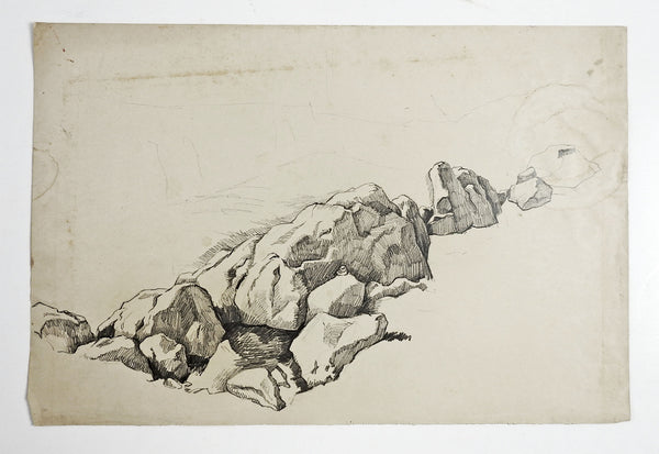Rocky Landscape Pencil Drawing By George Baer