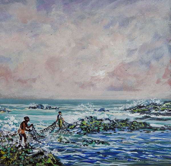 Net Fishing By Simon Michael Painting