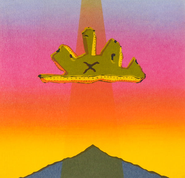 Surreal Abstract PInk & Yellow Sunset Serigraph
