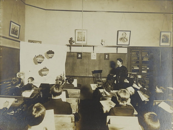 Circa 1900 School Room Art Class Photograph