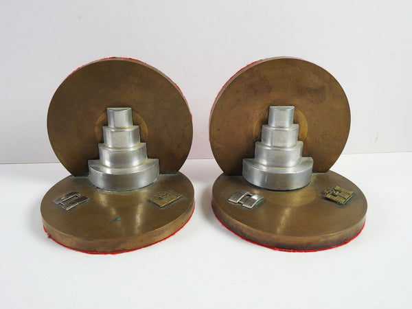 Pair Vintage Army Corp Engineers Brass Bookends