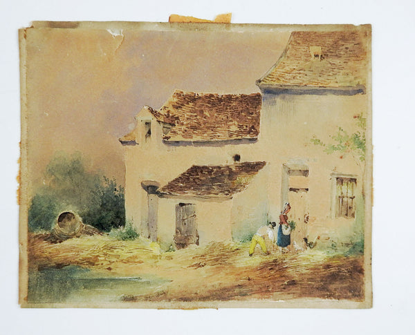 Miniature Rustic Watercolor Painting