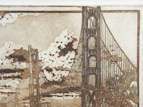 San Francisco Golden Gate Bridge by Partee, 1975 Etching