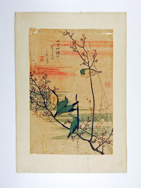 Hiroshige Bluebird Woodblock Print