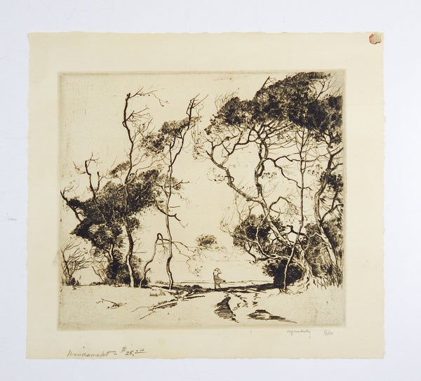Windswept Beach by Alfred Hutty Etching