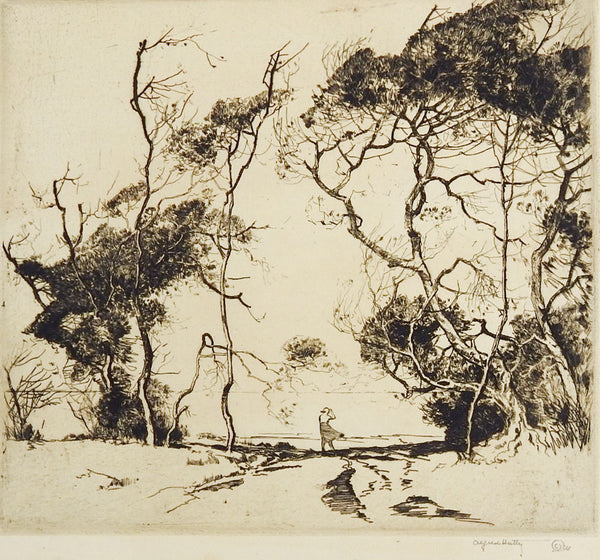 Windswept Beach by Alfred Hutty Etching
