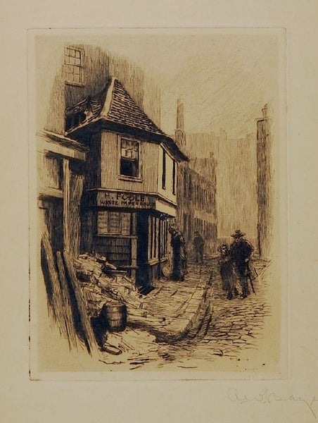 Old Curiosty Shop Etching by Alfred Walter Bayes