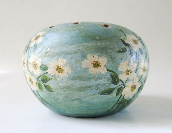Vintage Hand Painted Floral Meyer Pottery Frog Vase