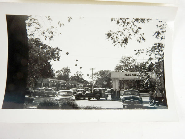 2 1940's Humble Oil Magnolia Service Stations Photographs