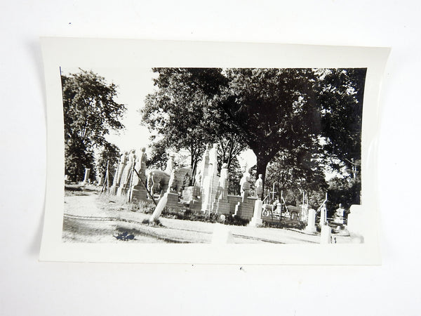 Surreal Rows of Statues Vintage Photograph