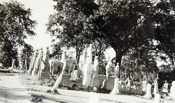 Surreal Rows of Statues Vintage Photograph