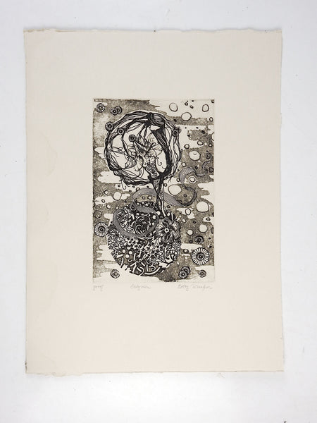 Abstract Floral Etching Print