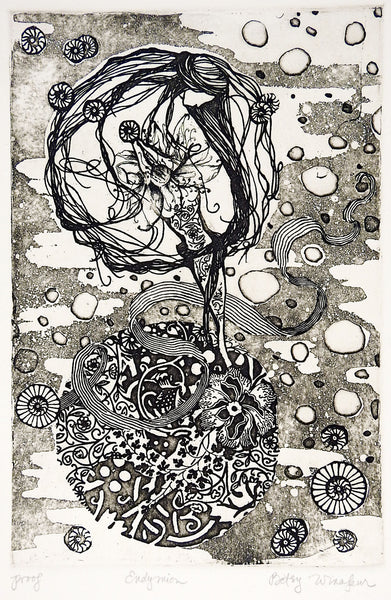 Abstract Floral Etching Print