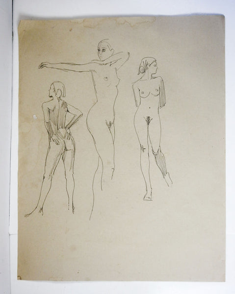 Female Nude Study Drawings by Max Jordan