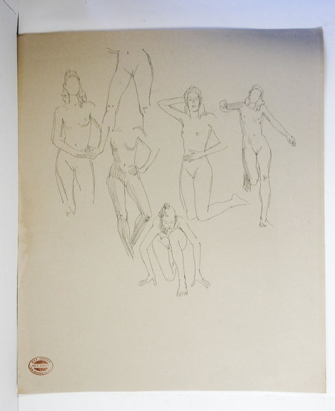 Max Jordan Female Nude Study Drawings