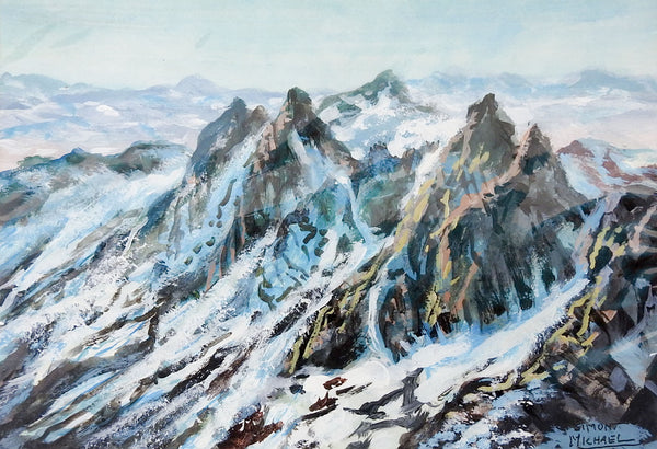 Cascade Mountains Landscape Painting By Simon Michael