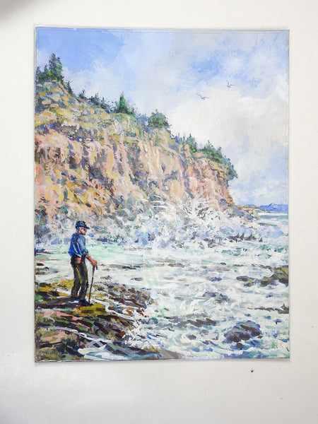 Coastal Cliffs Landscape Painting By Simon Michael