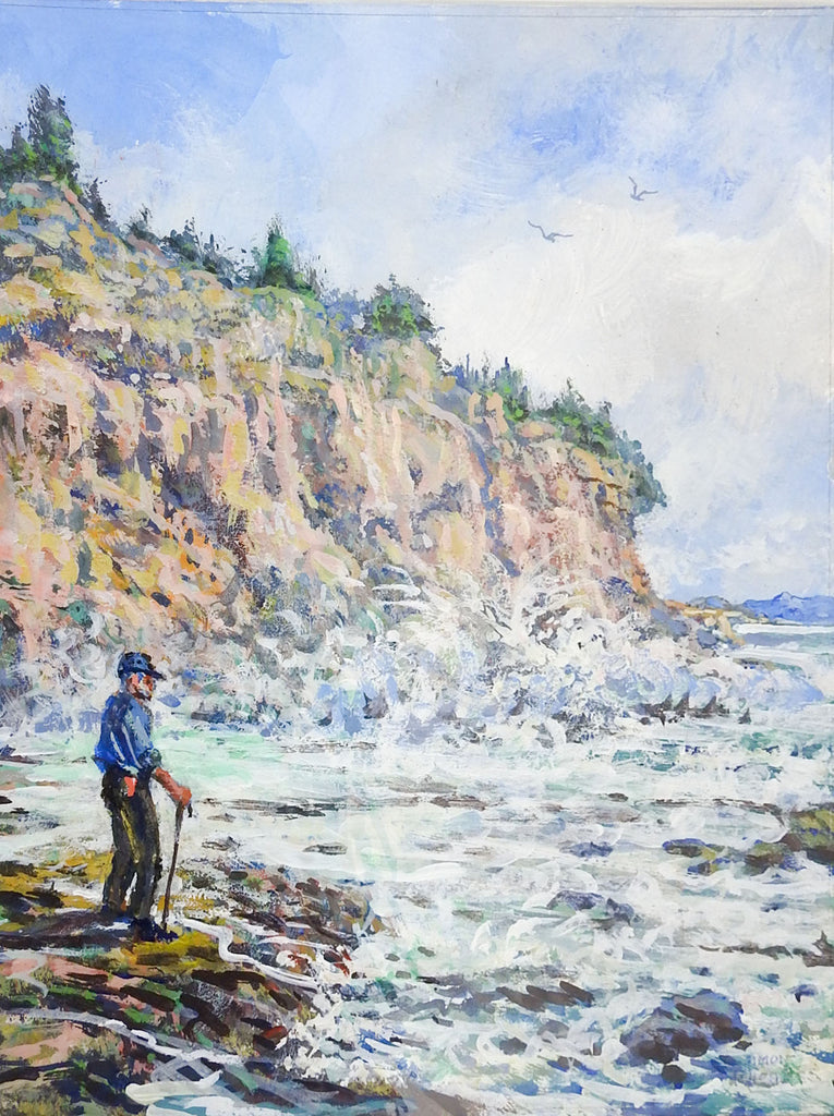 Coastal Cliffs Landscape Painting By Simon Michael