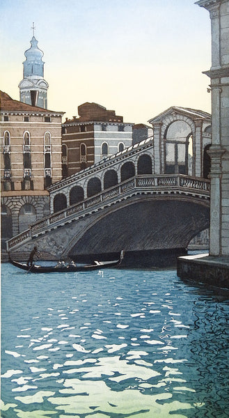 Rialto Bridge Venice Italy Etching