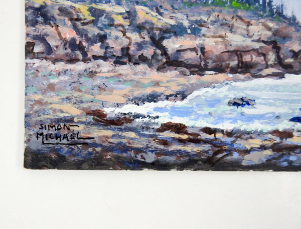 Rocky Coast Solitude Painting by Simon Michael