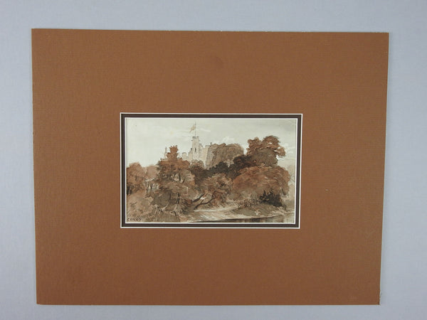 1871 Bothal Castle Watercolor Study Painting