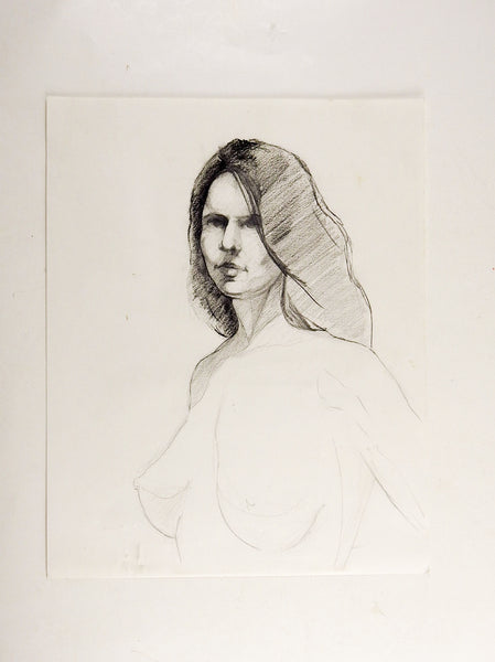 Pencil Portrait Partial Nude Drawing