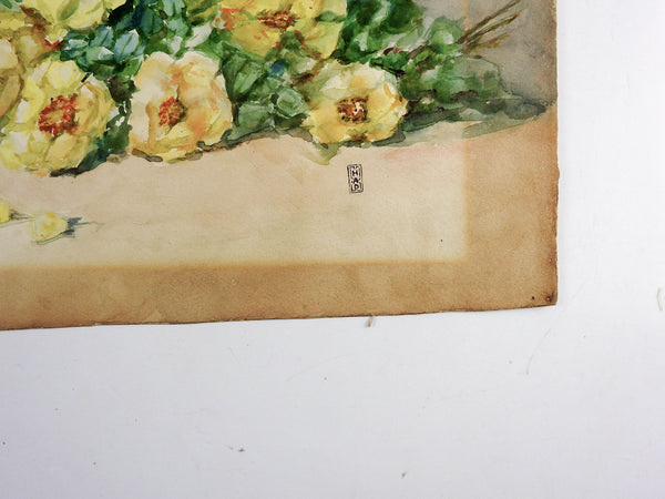 Yellow Roses Still Life Watercolor Painting