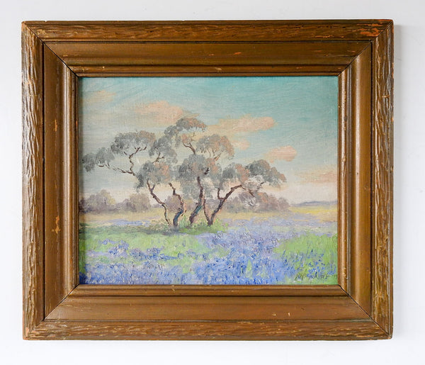 1938 Bluebonnet Landscape Painting By Peggy McMahan