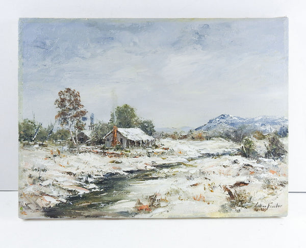Snow Covered Cabin Painting