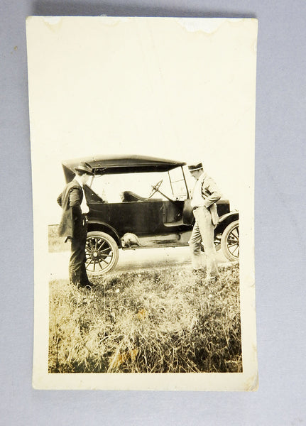 Vintage Possum Hijacks Car Snapshot 1915