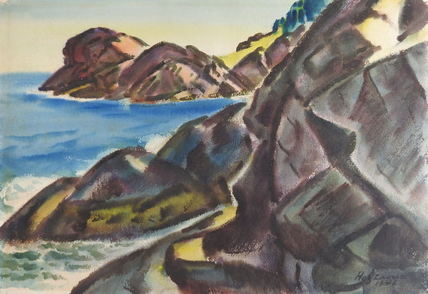Emil Holzhauer Monhegan Island, Maine Watercolor Painting