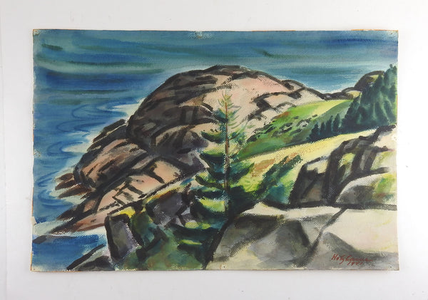 Emil Holzhauer Monhegan Island Watercolor Painting