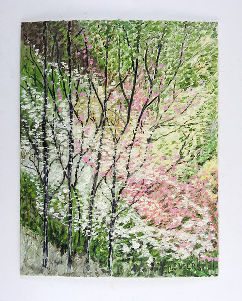 Pink & White Forest Painting